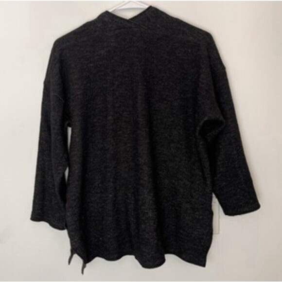 Eileen Fisher Charcoal Melange Knit Wool Blend Kimono Jacket XS - Picture 4 of 7